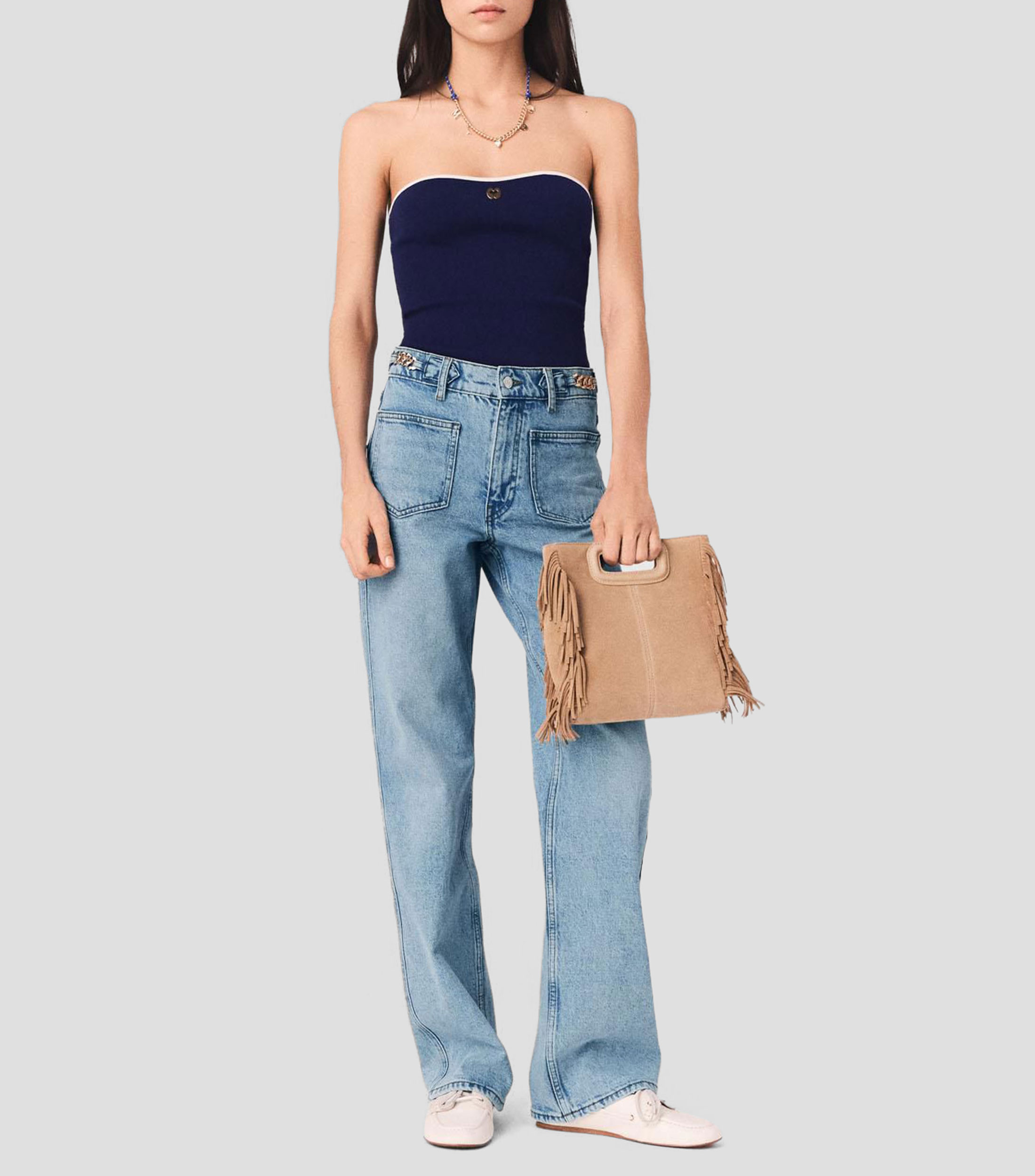 Blusa lisa sin mangas Mujer